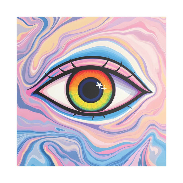 PsEyeFlow #9 - Celestial Stare. (Satin Canvas, Stretched) - Highdellic