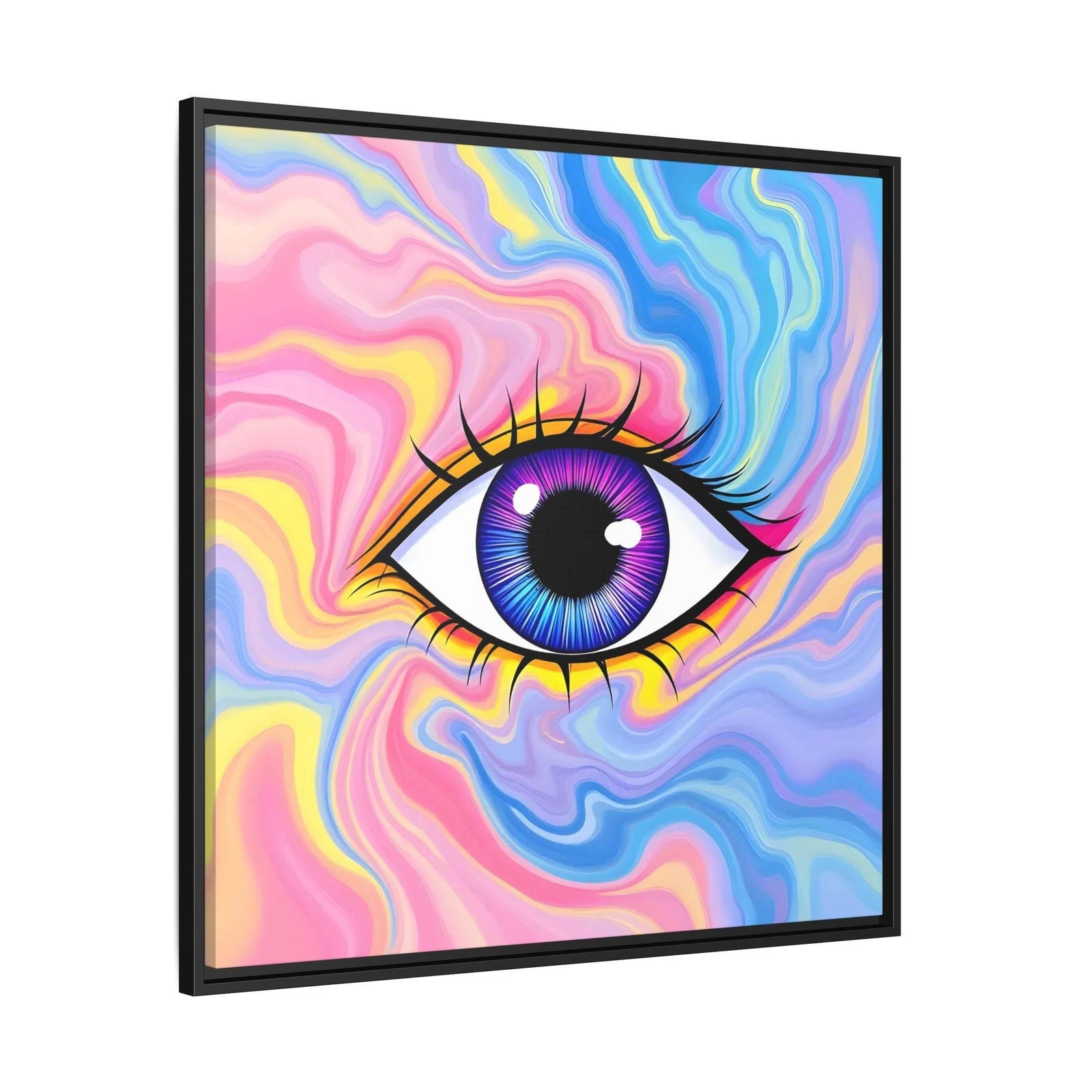 PsEyeFlow #28 - Cosmic Mirage on Framed Matte Canvas (Multi-color) - Highdellic