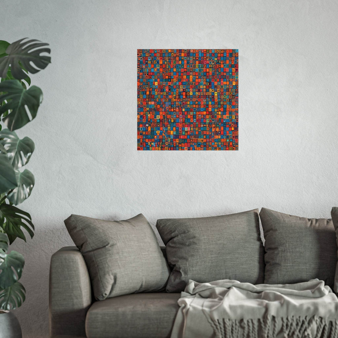 PsEyeCode #1 - Digital Mosaic on Square Fine Art Poster - Highdellic