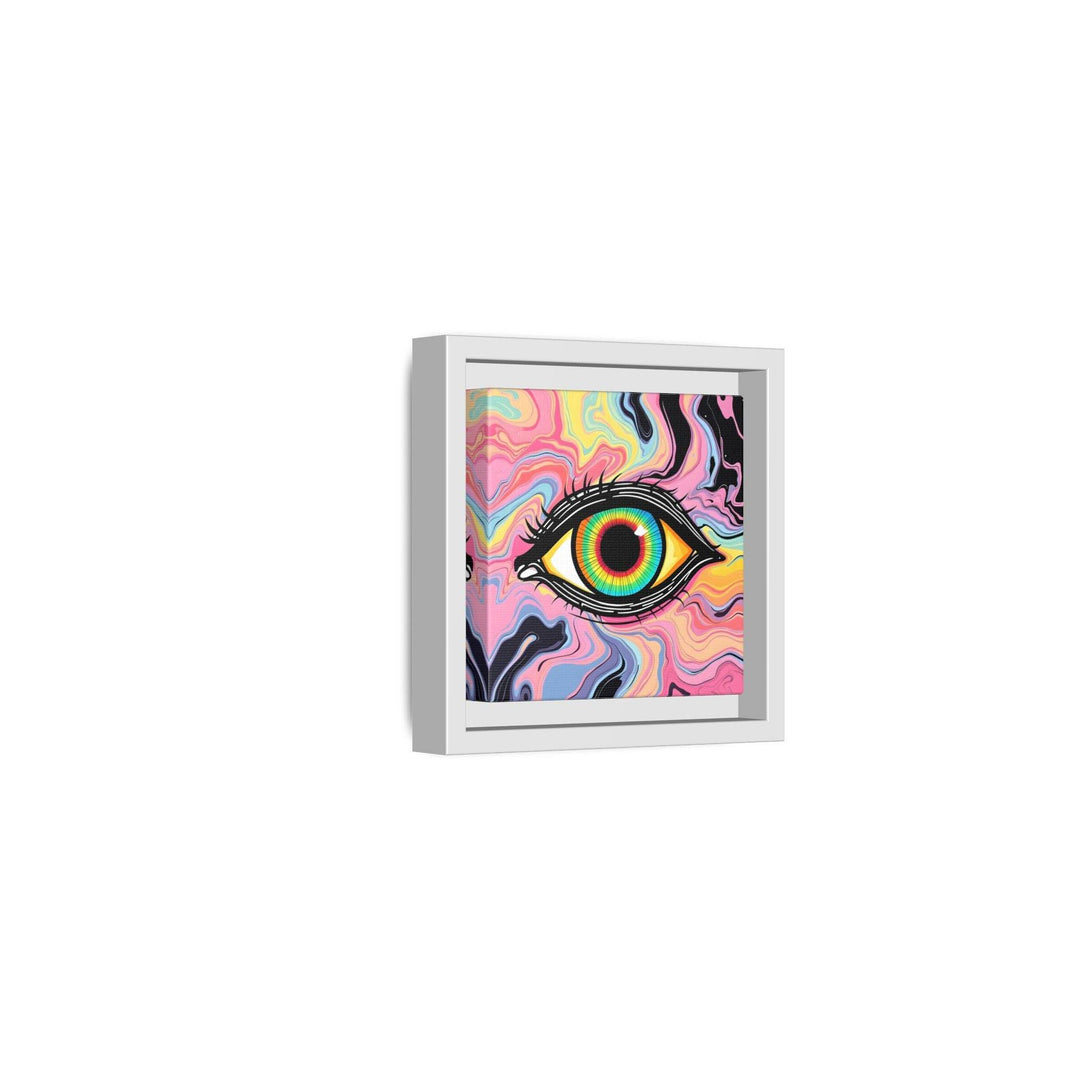 PsEyeFlow #33 – The Watcher’s Descent on Framed Matte Canvas (multi colour) - Highdellic