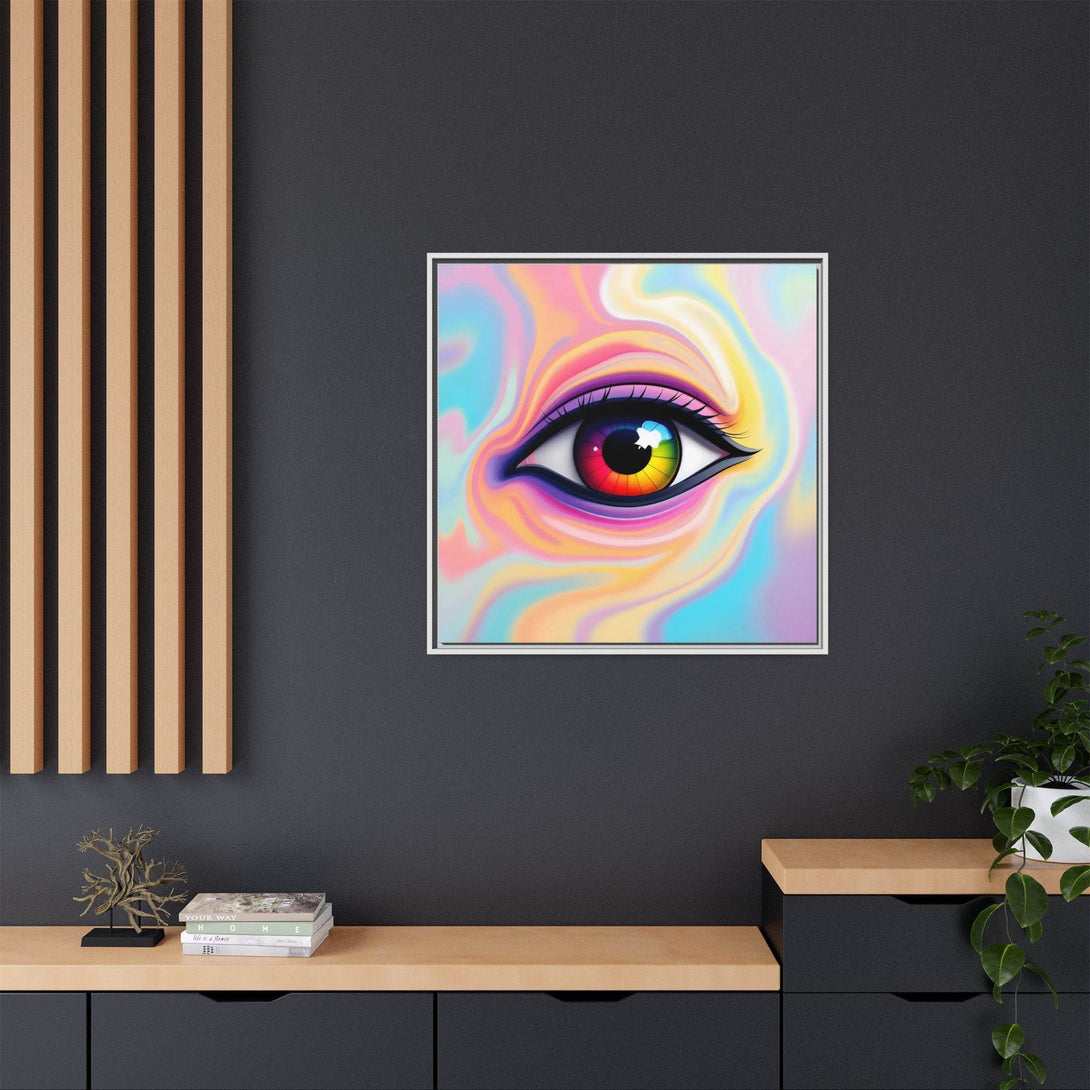 PsEyeFlow #34 – Veil of Visions on Framed Matte Canvas (multi colour) - Highdellic