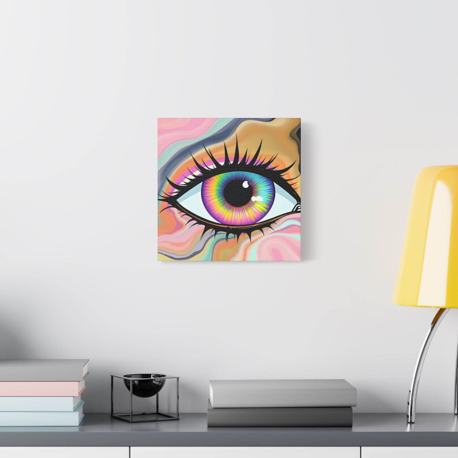 PsEyeFlow #7 - Cosmic Gaze. (Satin Canvas, Stretched) - Highdellic