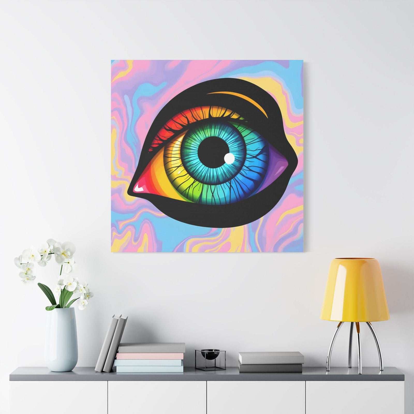 PsEyeFlow 4 - Chromatic Vision. (Satin Canvas, Stretched) - Highdellic