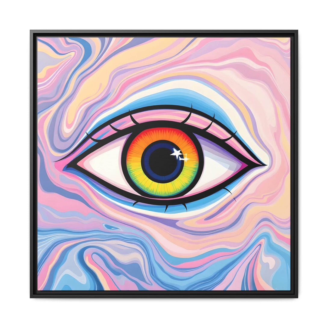 PsEyeFlow #9 - Celestial Stare. ( Colorful Framed Matte Canvas Decor ) - Highdellic