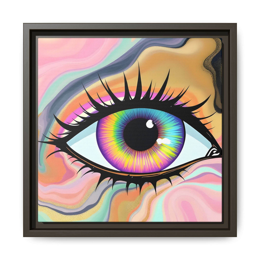 PsEyeFlow #7 - Cosmic Gaze. ( Colorful Framed Matte Canvas Decor ) - Highdellic