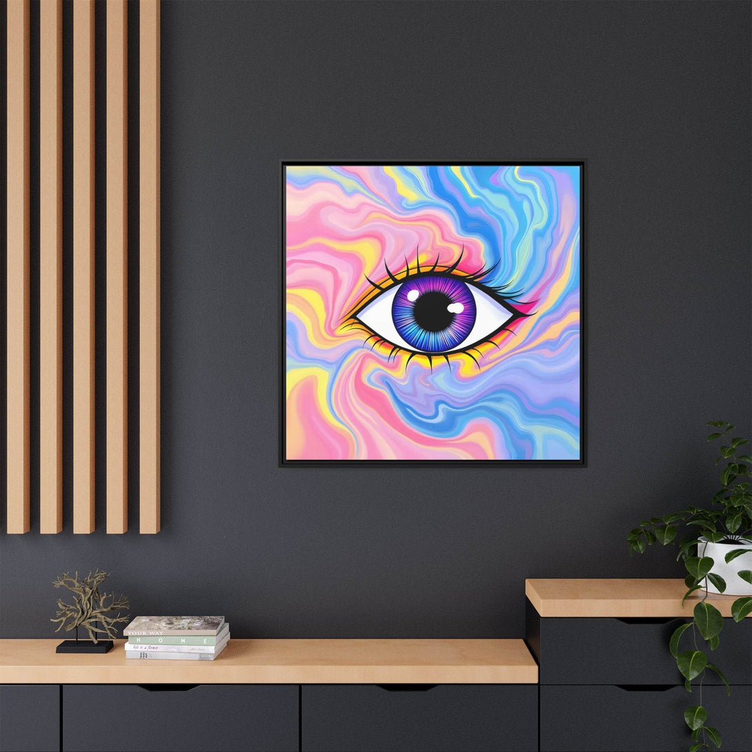 PsEyeFlow #28 - Cosmic Mirage on Framed Matte Canvas (Multi-color) - Highdellic