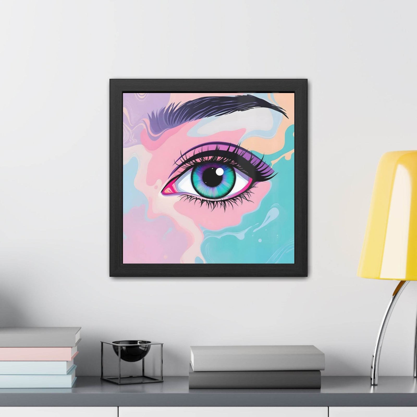 PsEyeFlow #2 – Lucid Gaze. ( wood Framed semi-gloss coated paper ) - Highdellic