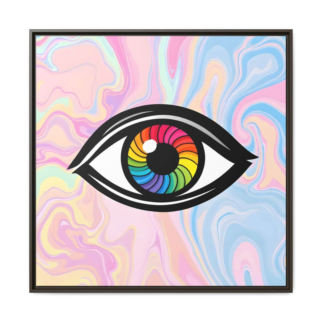 PsEyeFlow #10 - Hypnotic Spectrum. ( Colorful Framed Matte Canvas Decor ) - Highdellic