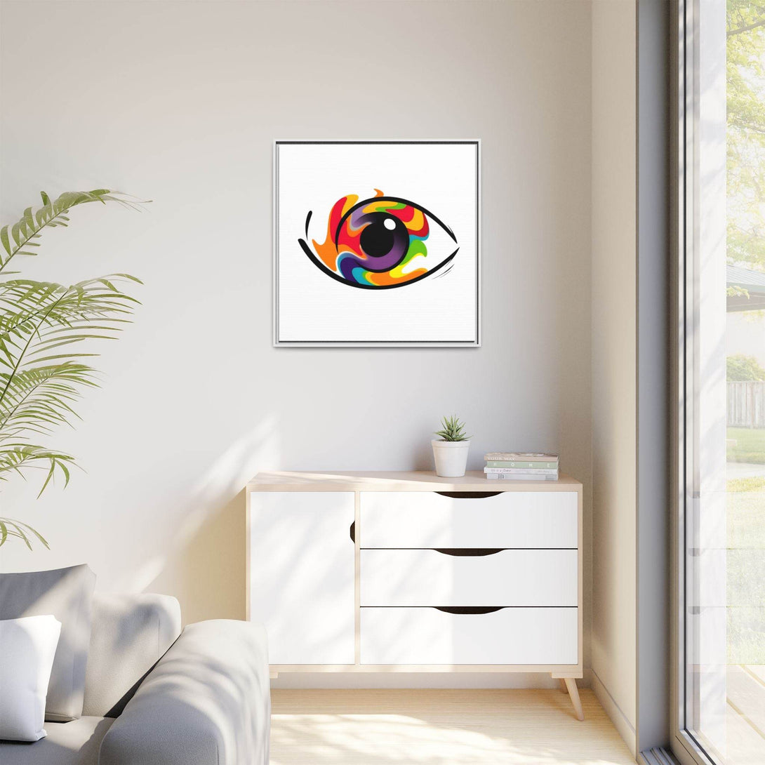 PsEyeGo 3 – Chromatic Flame on Framed Matte Canvas (Multi-color) - Highdellic