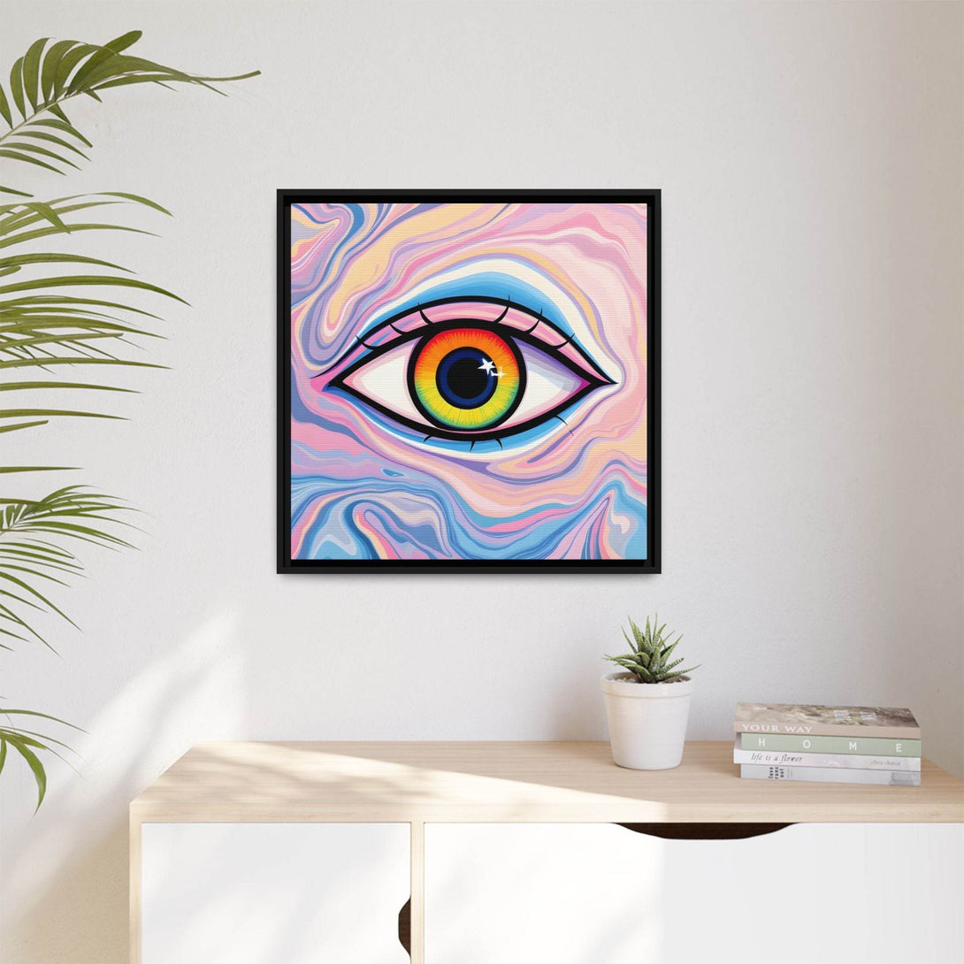 PsEyeFlow #9 - Celestial Stare. ( Colorful Framed Matte Canvas Decor ) - Highdellic