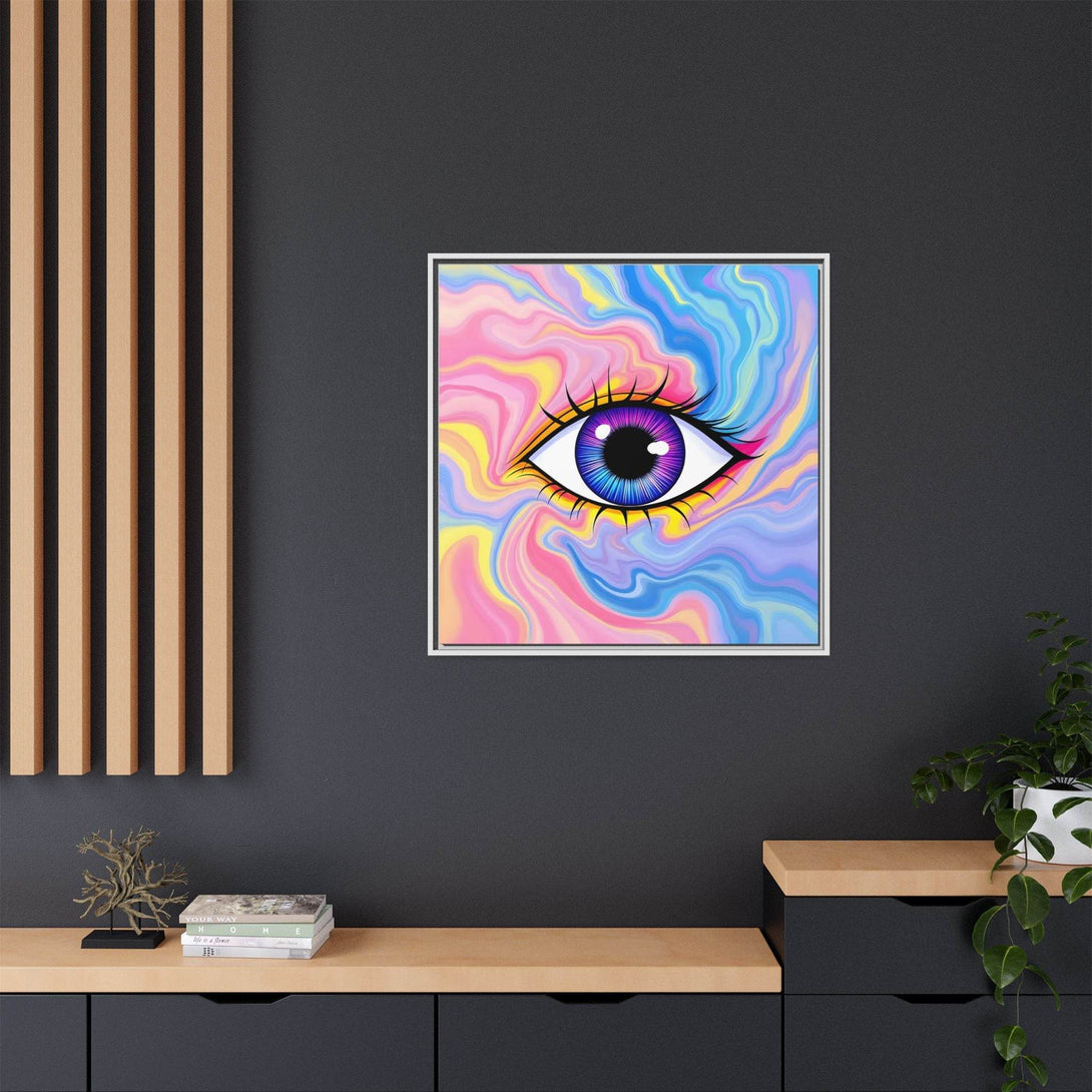 PsEyeFlow #28 - Cosmic Mirage on Framed Matte Canvas (Multi-color) - Highdellic
