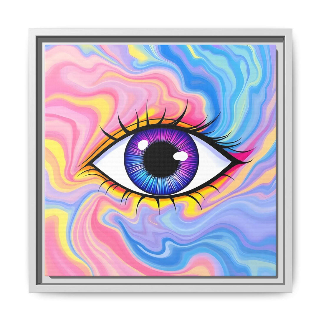 PsEyeFlow #28 - Cosmic Mirage on Framed Matte Canvas (Multi-color) - Highdellic