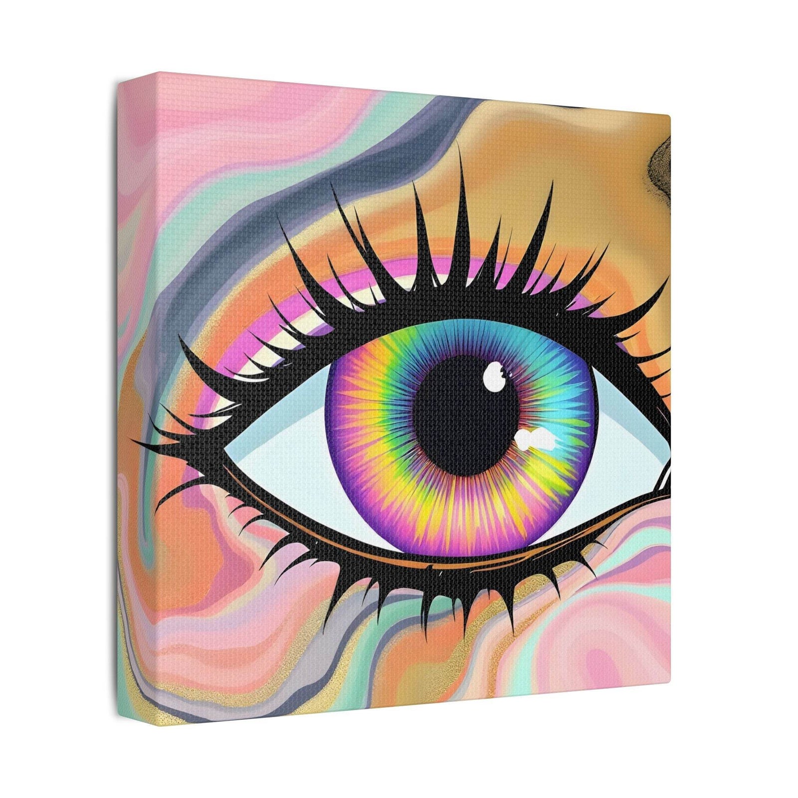 PsEyeFlow #7 - Cosmic Gaze. (Satin Canvas, Stretched) - Highdellic