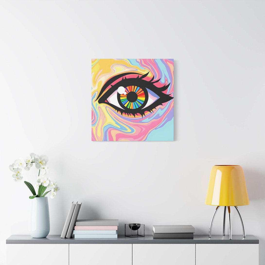 PsEyeFlow #12 - Prismatic Glimpse. (Satin Canvas, Stretched) - Highdellic