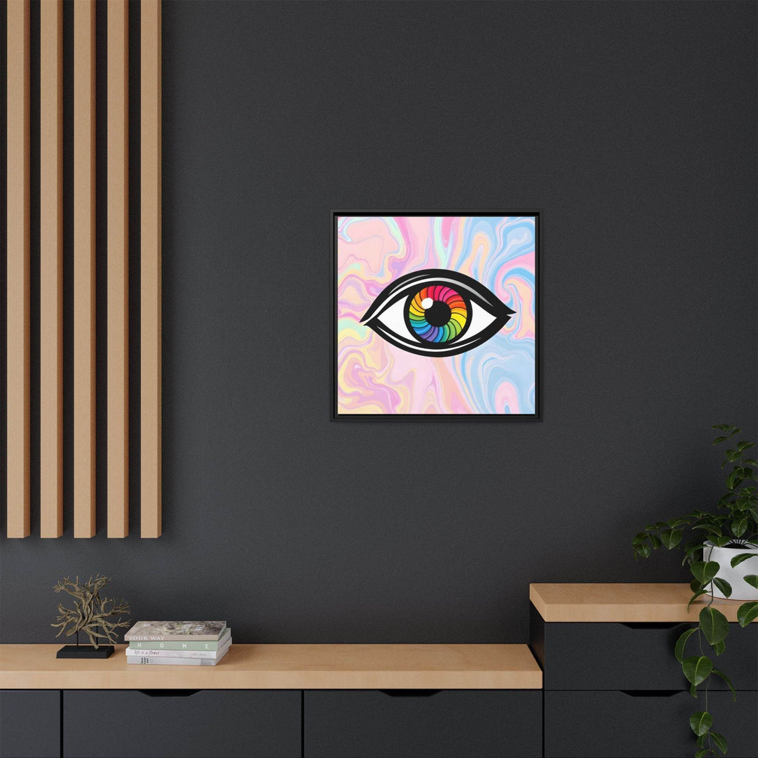 PsEyeFlow #10 - Hypnotic Spectrum. ( Colorful Framed Matte Canvas Decor ) - Highdellic