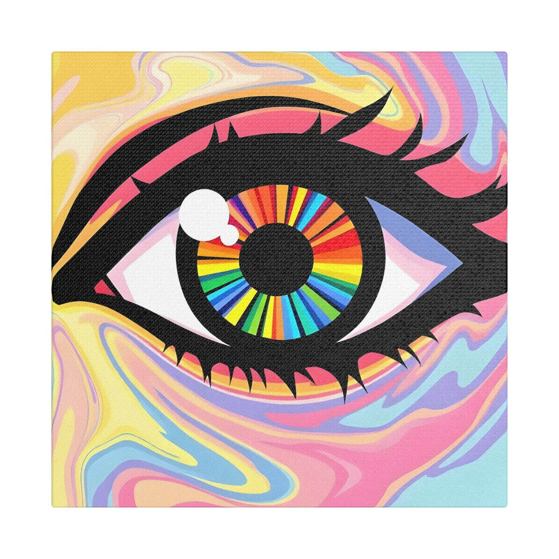 PsEyeFlow #12 - Prismatic Glimpse. (Satin Canvas, Stretched) - Highdellic