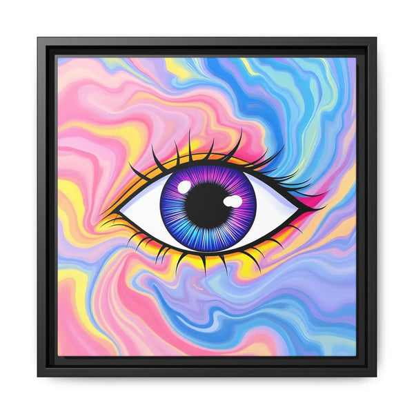 PsEyeFlow #28 - Cosmic Mirage on Framed Matte Canvas (Multi-color) - Highdellic