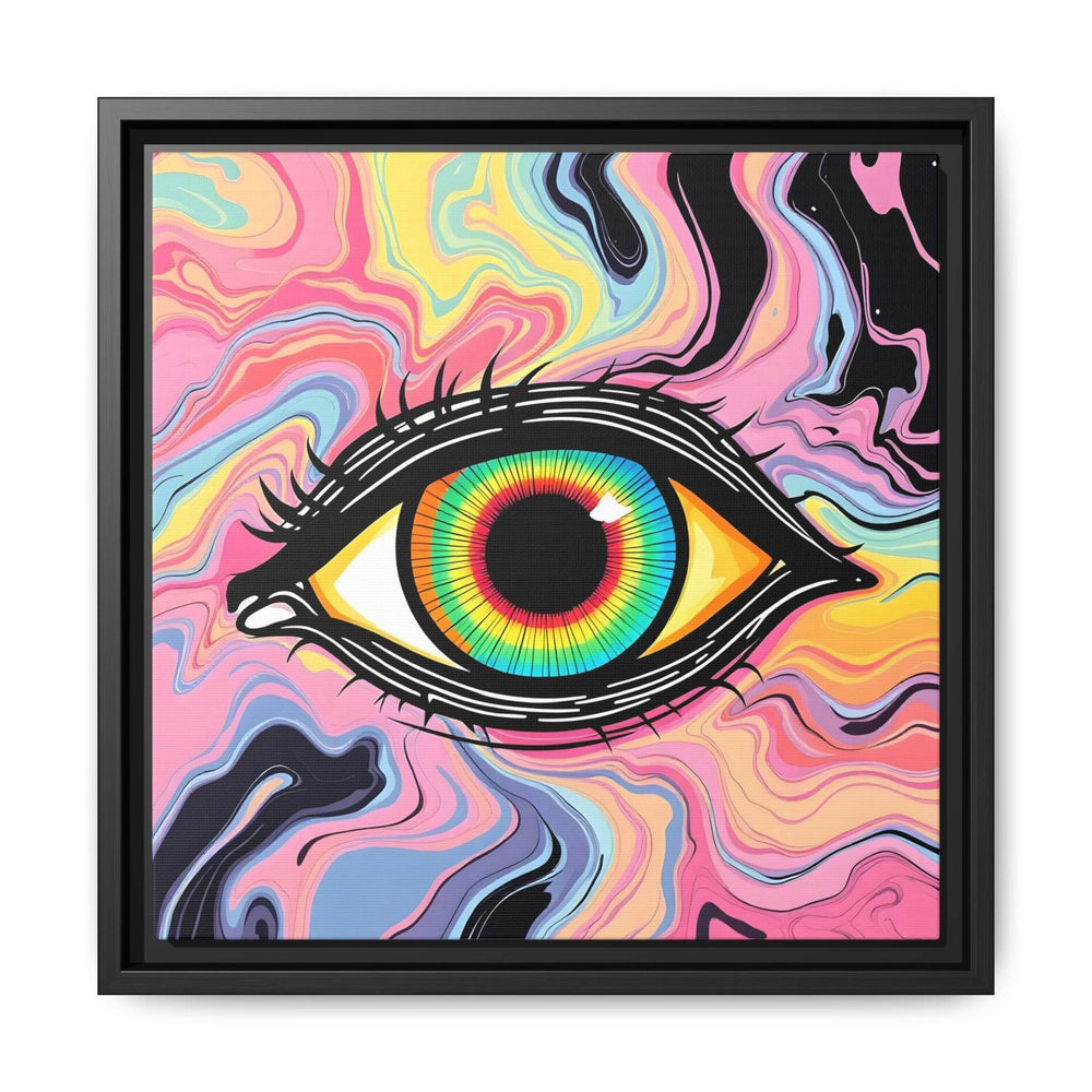 PsEyeFlow #33 – The Watcher’s Descent on Framed Matte Canvas (multi colour) - Highdellic