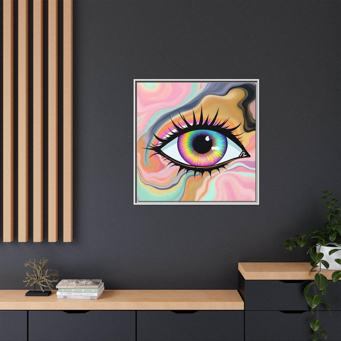 PsEyeFlow #7 - Cosmic Gaze. ( Colorful Framed Matte Canvas Decor ) - Highdellic