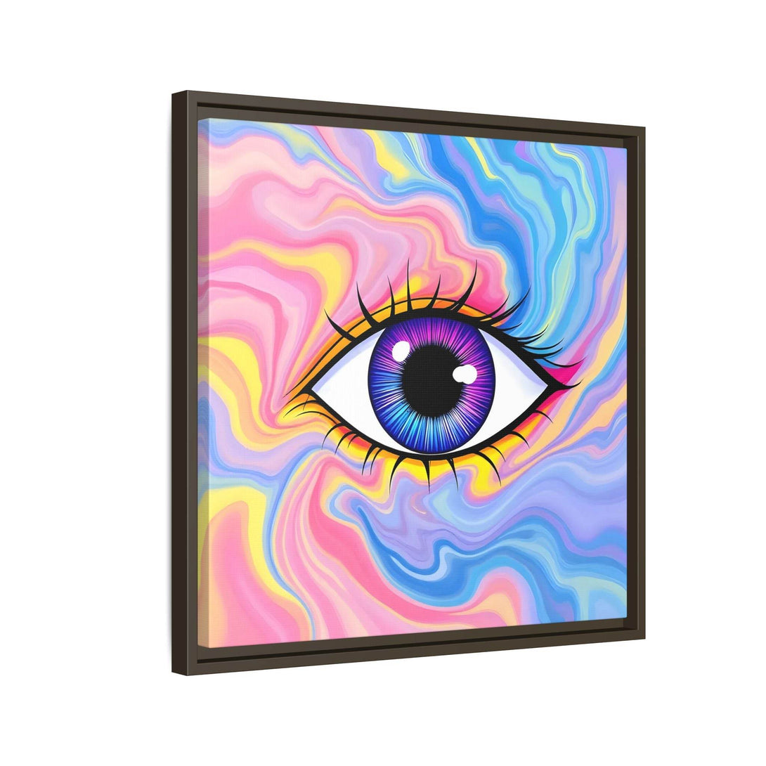 PsEyeFlow #28 - Cosmic Mirage on Framed Matte Canvas (Multi-color) - Highdellic