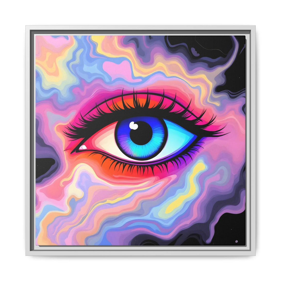 PsEyeFlow #23 - Nebula Gaze ( Colorful Framed Matte Canvas Decor ) - Highdellic