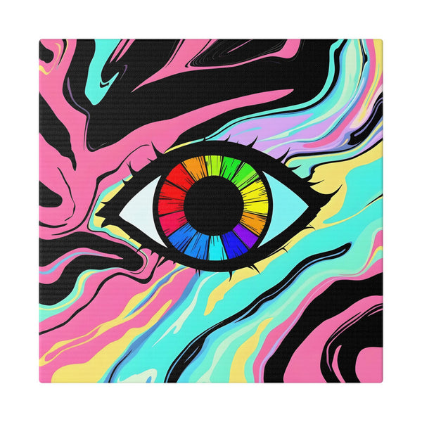 PsEyeFlow #22 - Neon Mirage (Classic Stretched Canvas)