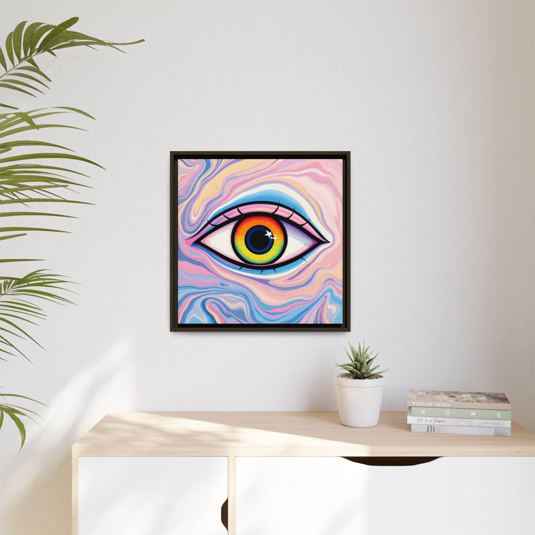 PsEyeFlow #9 - Celestial Stare. ( Colorful Framed Matte Canvas Decor ) - Highdellic