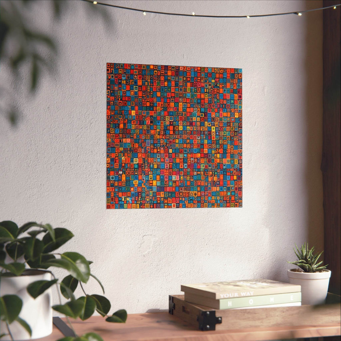 PsEyeCode #1 - Digital Mosaic on Square Fine Art Poster - Highdellic