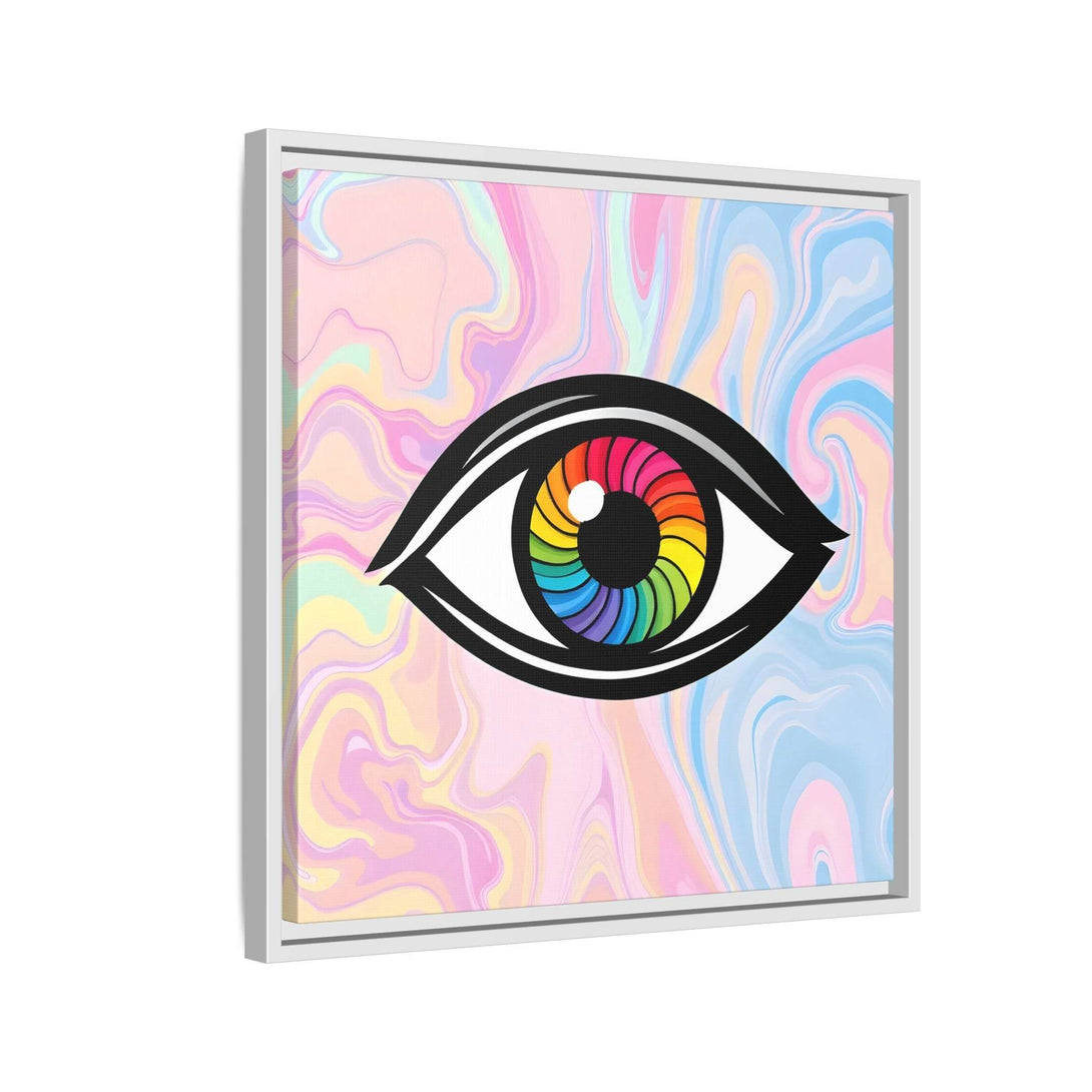 PsEyeFlow #10 - Hypnotic Spectrum. ( Colorful Framed Matte Canvas Decor ) - Highdellic