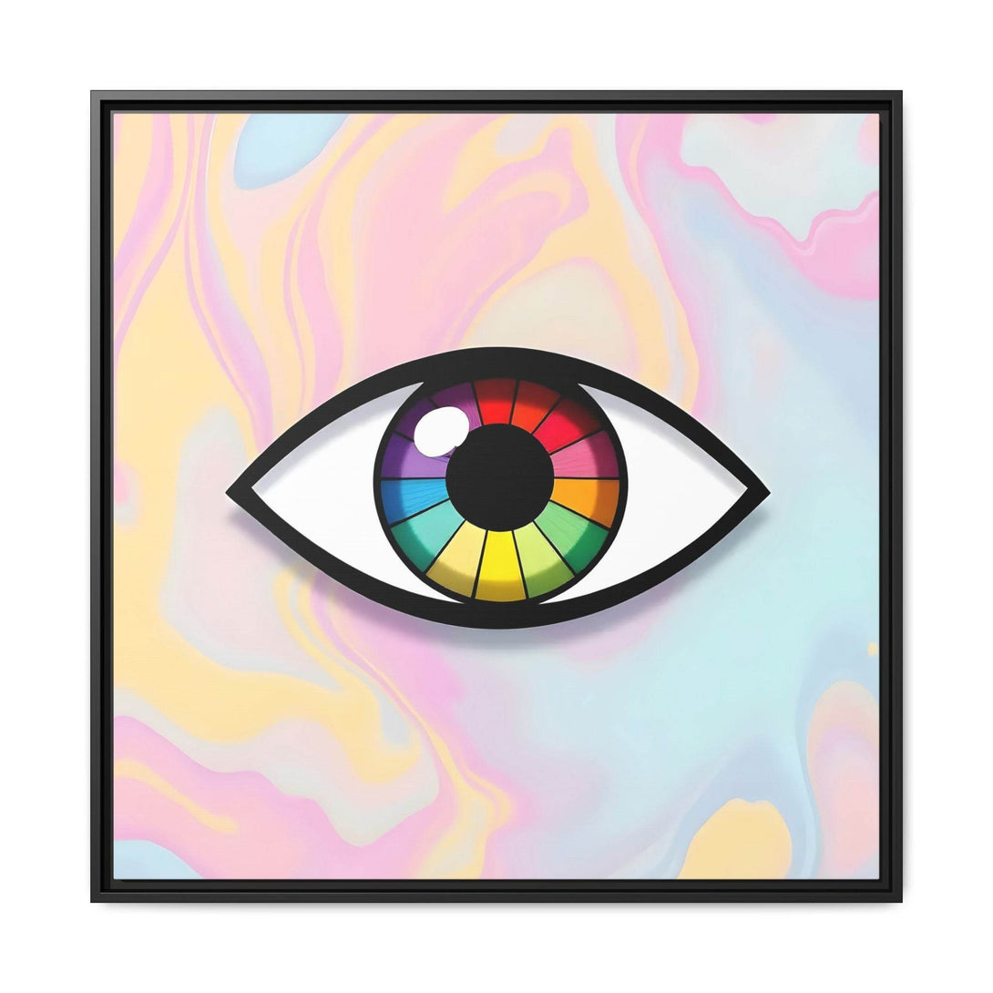 PsEyeFlow 5 - Prism Stare. ( Colorful Framed Matte Canvas Decor ) - Highdellic