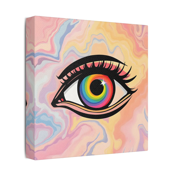 PsEyeFlow #14 - Marble Bloom (Stretched Satin Canvas)
