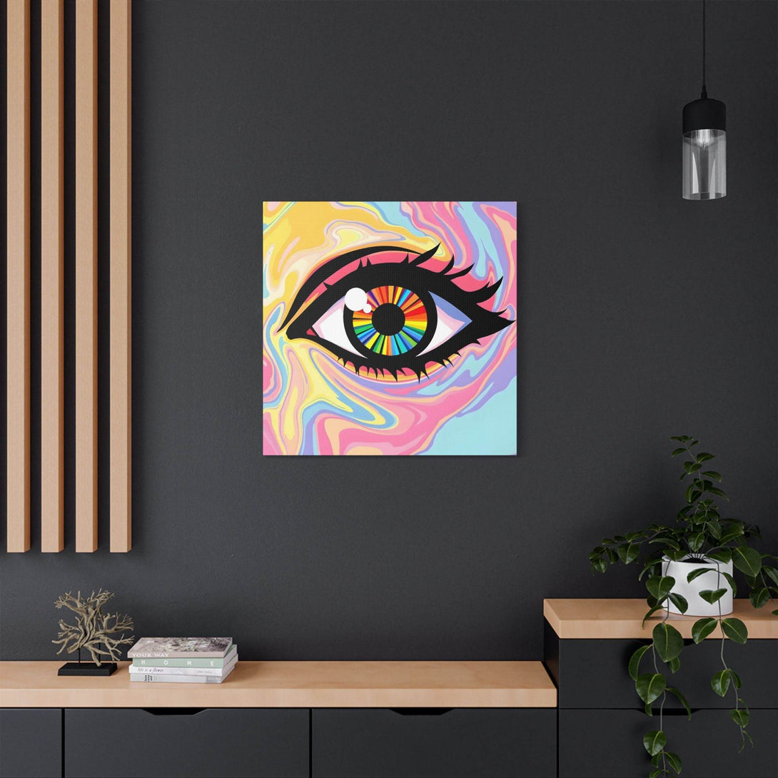PsEyeFlow #12 - Prismatic Glimpse. (Satin Canvas, Stretched) - Highdellic