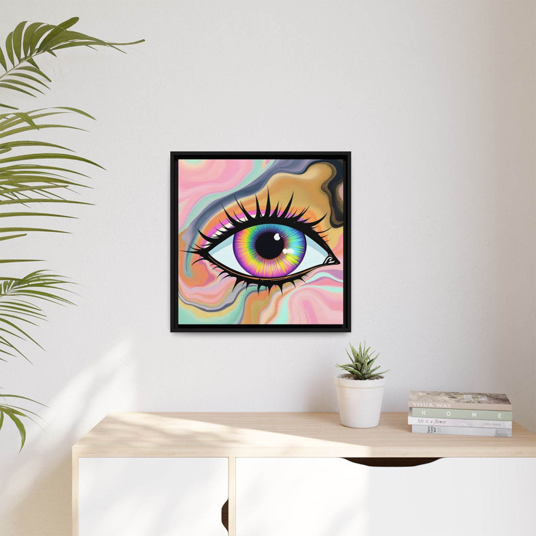 PsEyeFlow #7 - Cosmic Gaze. ( Colorful Framed Matte Canvas Decor ) - Highdellic