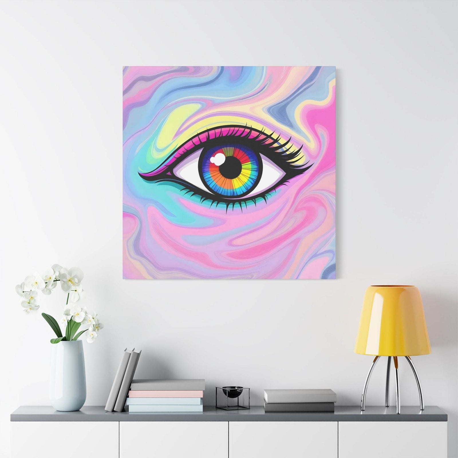 PsEyeFlow #8 - Radiant Vision. (Satin Canvas, Stretched) - Highdellic
