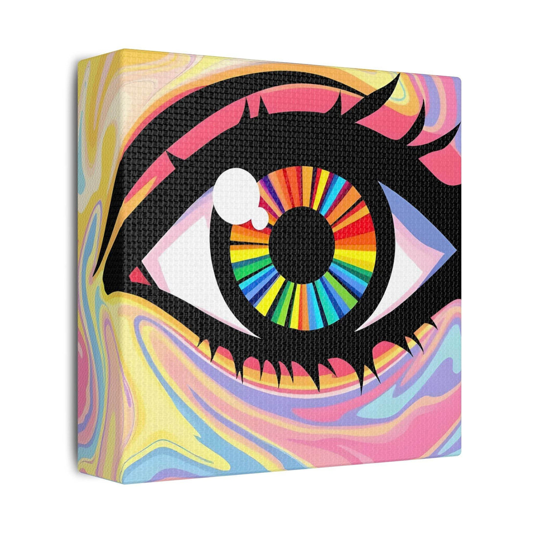 PsEyeFlow #12 - Prismatic Glimpse. (Satin Canvas, Stretched) - Highdellic