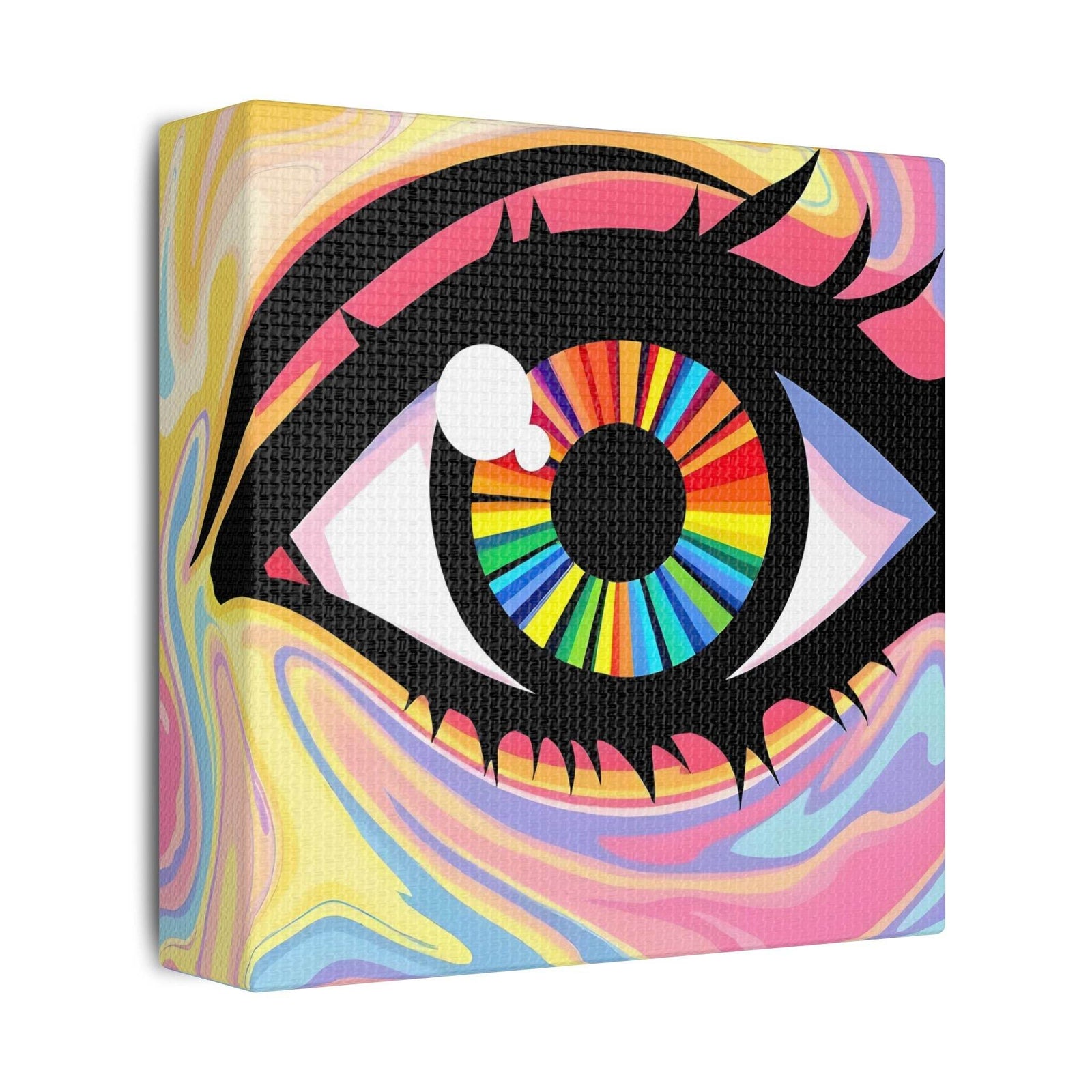 PsEyeFlow #12 - Prismatic Glimpse. (Satin Canvas, Stretched) - Highdellic