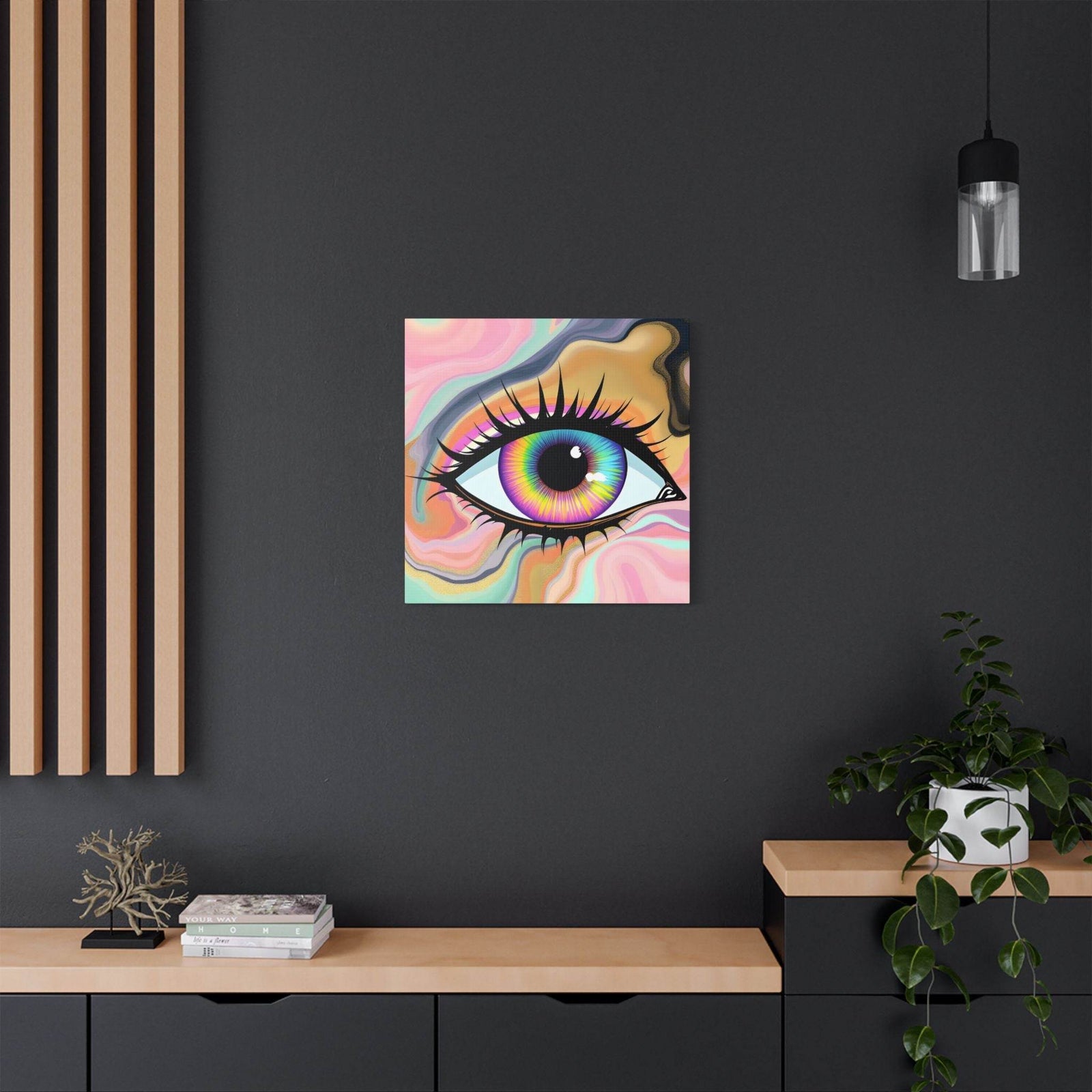 PsEyeFlow #7 - Cosmic Gaze. (Satin Canvas, Stretched) - Highdellic