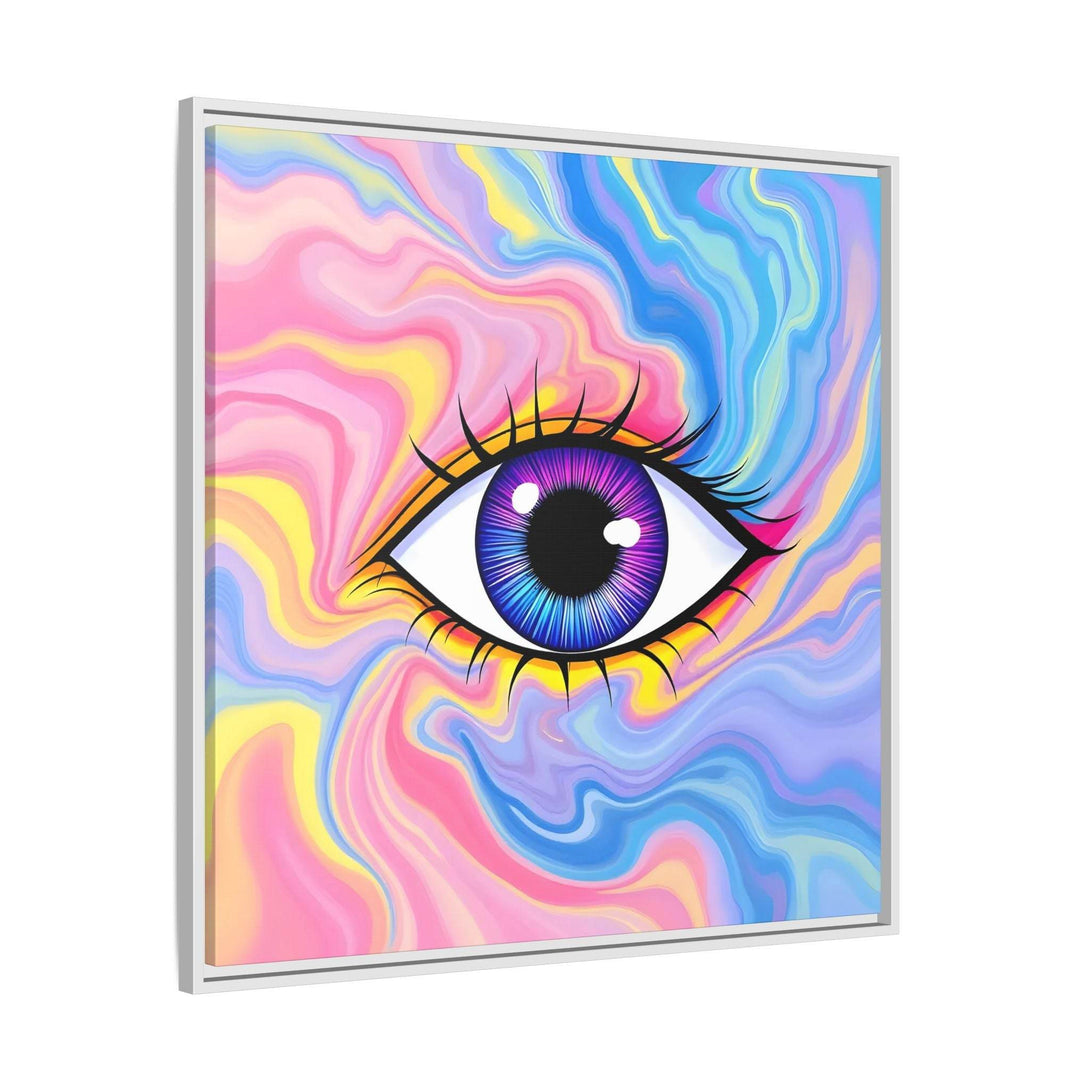 PsEyeFlow #28 - Cosmic Mirage on Framed Matte Canvas (Multi-color) - Highdellic