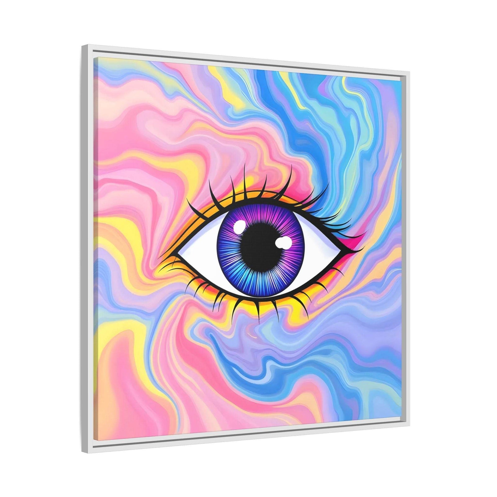 PsEyeFlow #28 - Cosmic Mirage on Framed Matte Canvas (Multi-color) - Highdellic