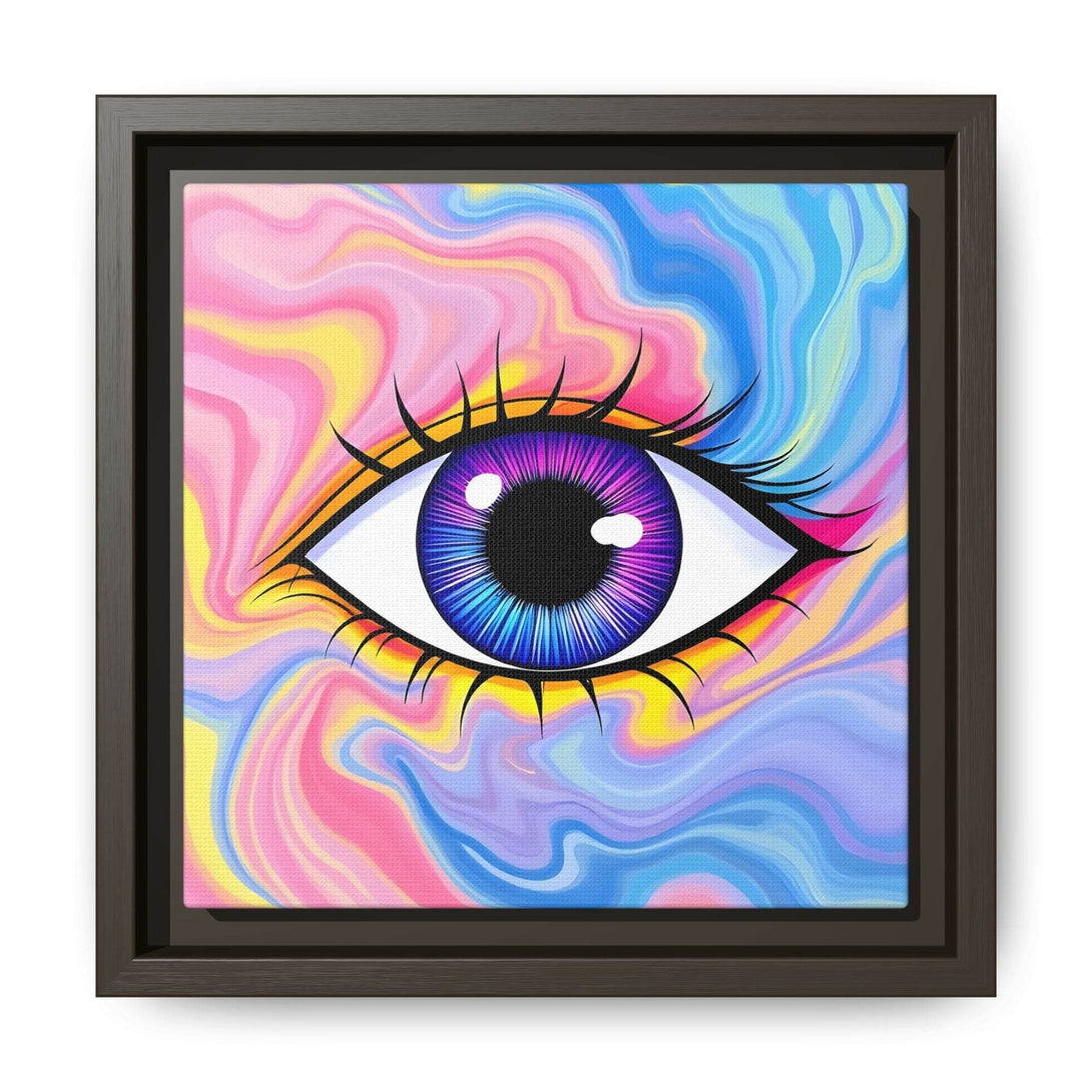 PsEyeFlow #28 - Cosmic Mirage on Framed Matte Canvas (Multi-color) - Highdellic