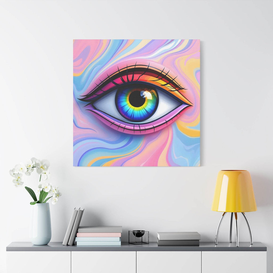 PsEyeFlow #13 - Luminous Gaze. (Satin Canvas, Stretched) - Highdellic