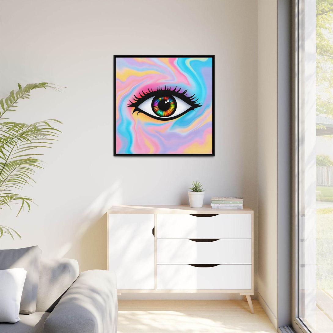 PsEyeFlow #32 - Prism Mirage on Framed Matte Canvas (multi colour) - Highdellic
