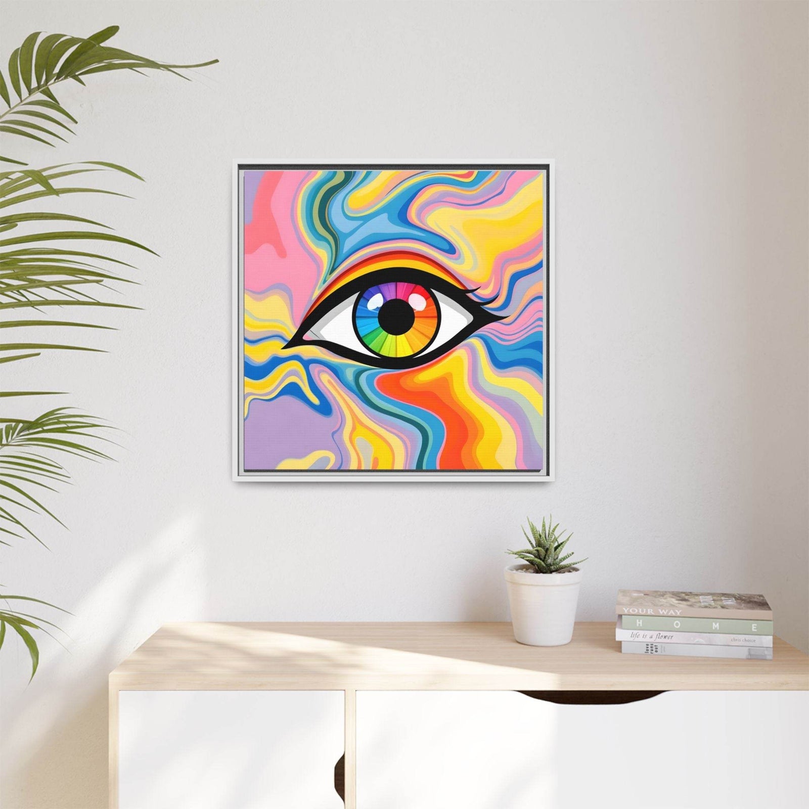 PsEyeFlow #27 - Spectrum Drift. (Matte Canvas, Framed (Multi-color)) - Highdellic