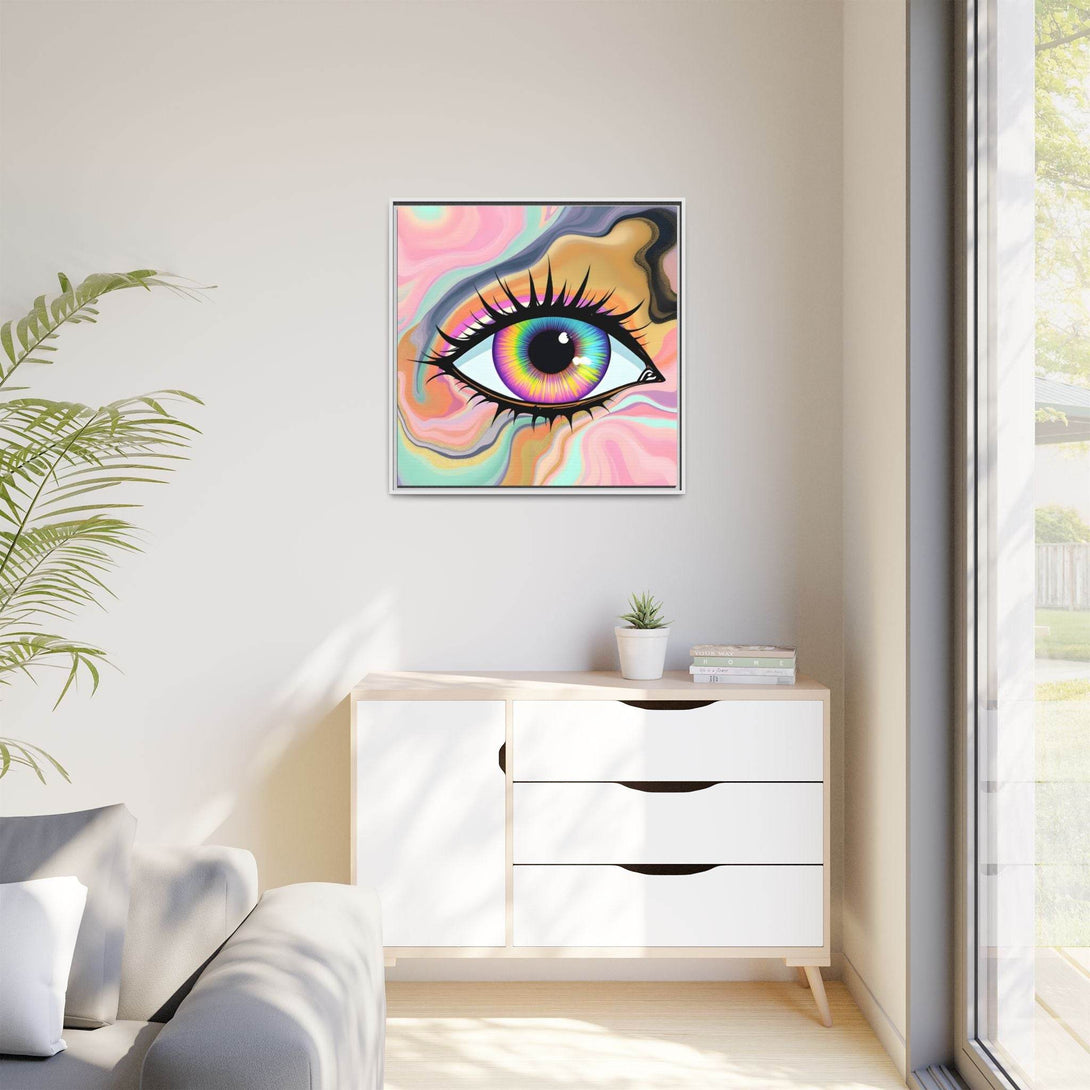 PsEyeFlow #7 - Cosmic Gaze. ( Colorful Framed Matte Canvas Decor ) - Highdellic