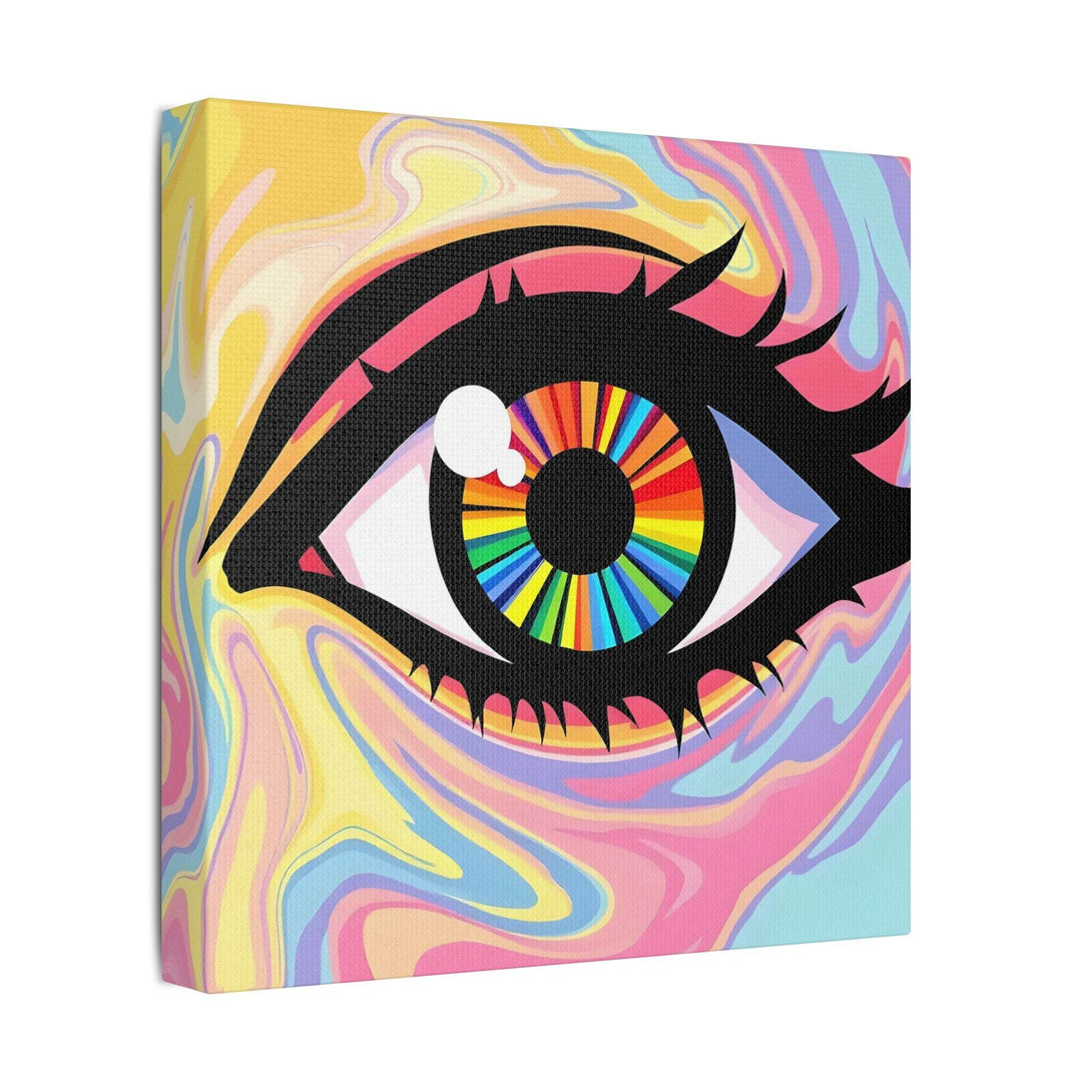 PsEyeFlow #12 - Prismatic Glimpse. (Satin Canvas, Stretched) - Highdellic