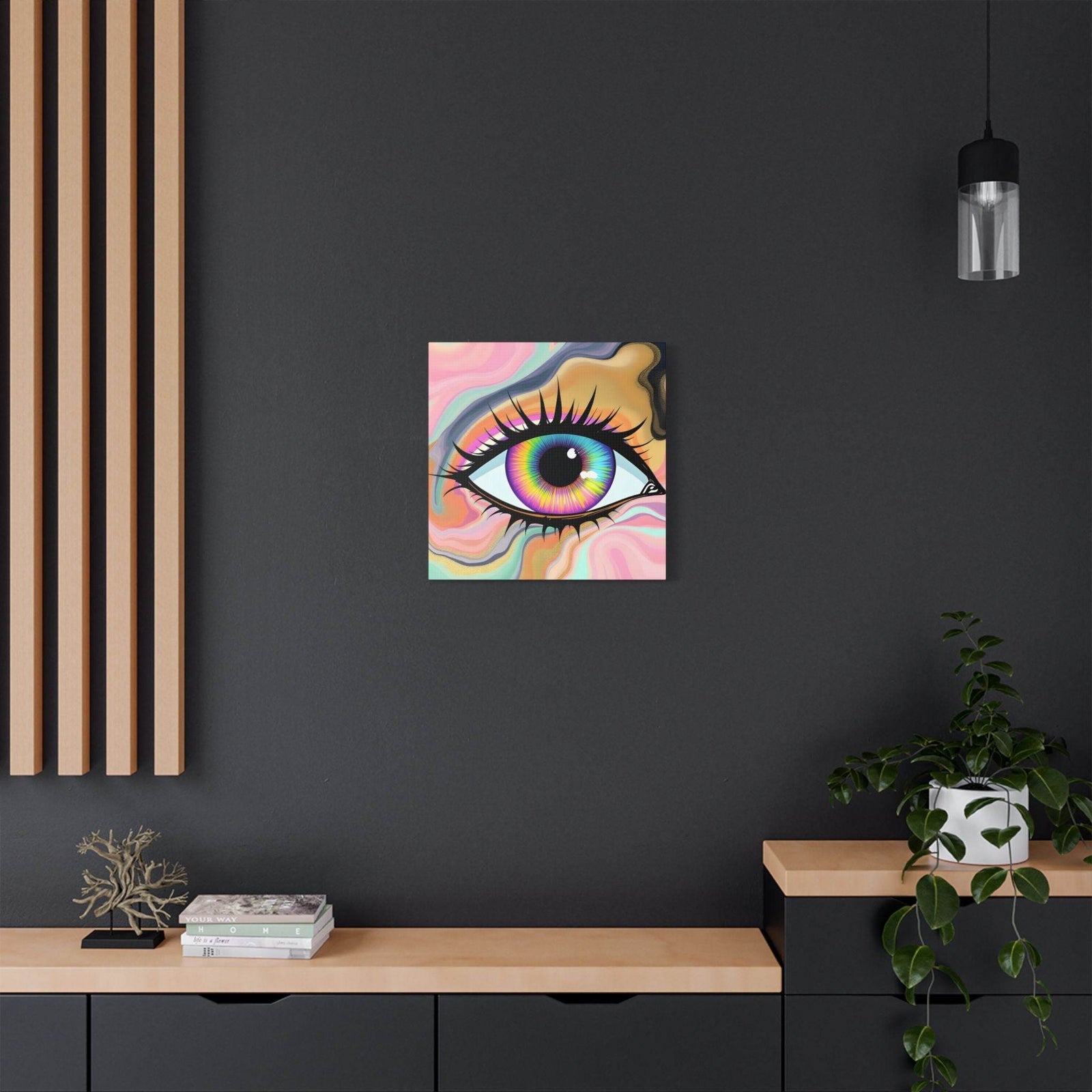PsEyeFlow #7 - Cosmic Gaze. (Satin Canvas, Stretched) - Highdellic