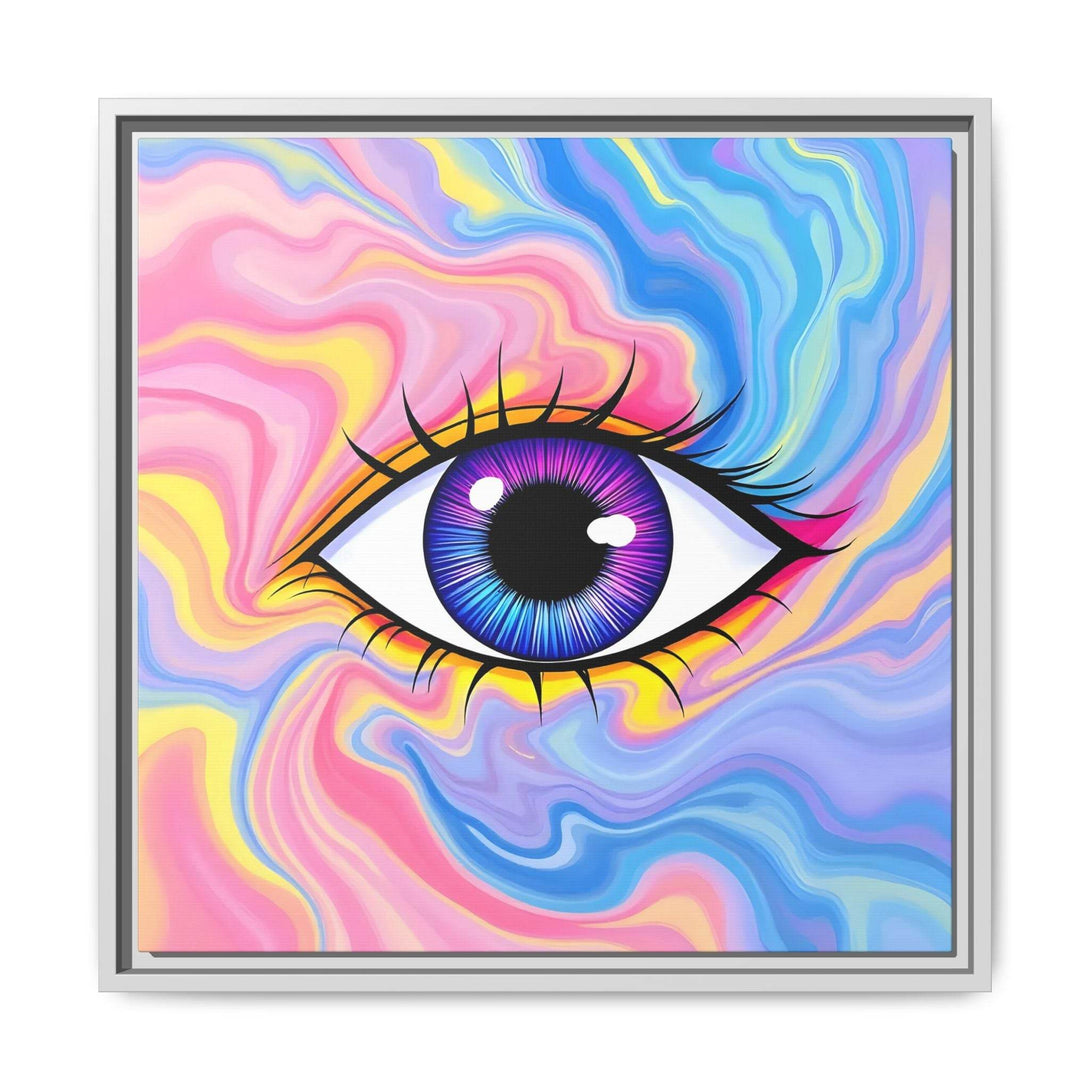 PsEyeFlow #28 - Cosmic Mirage on Framed Matte Canvas (Multi-color) - Highdellic