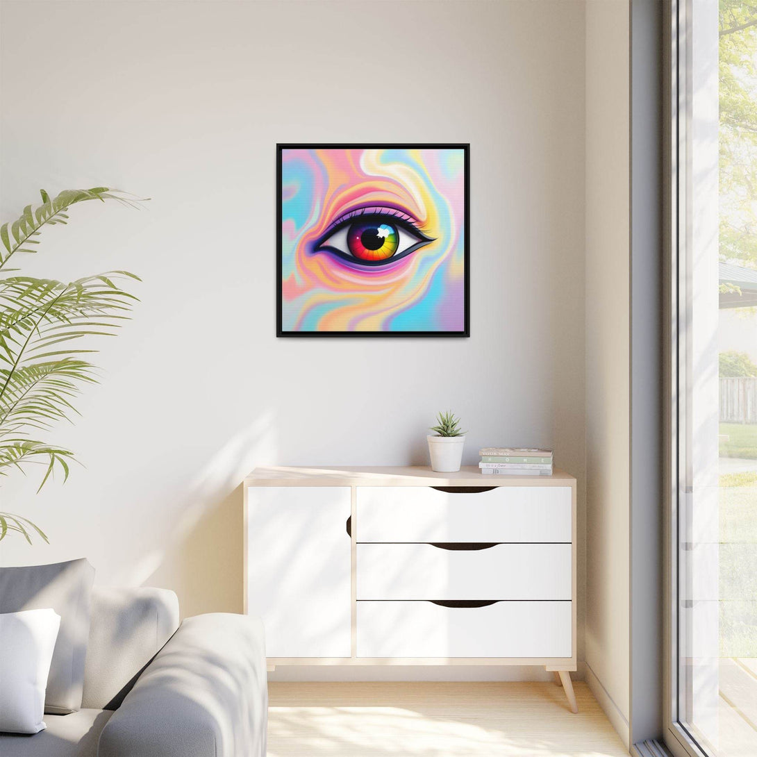 PsEyeFlow #34 – Veil of Visions on Framed Matte Canvas (multi colour) - Highdellic
