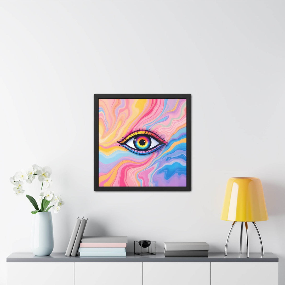 PsEyeFlow #17 - Visionary Glow. ( wood Framed semi-gloss coated paper ) - Highdellic
