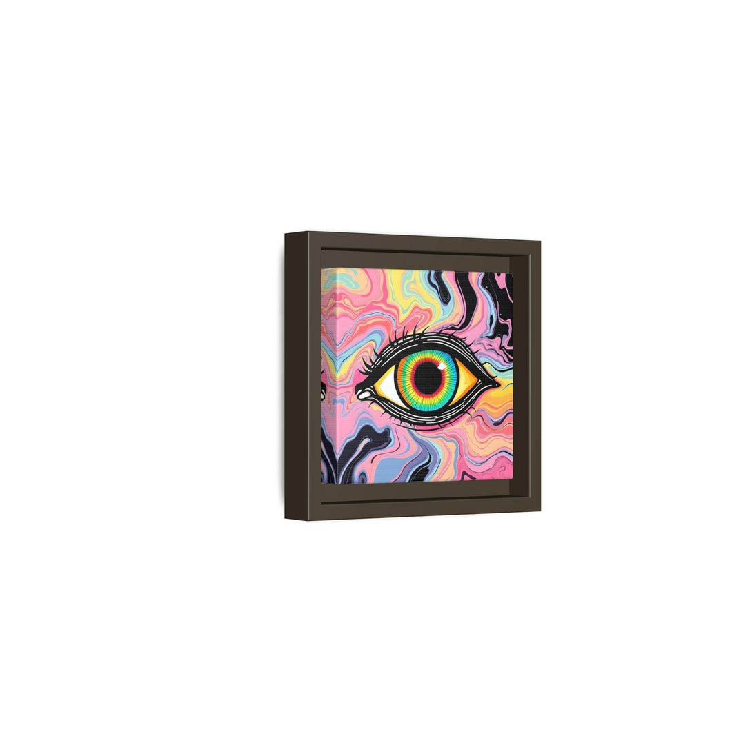 PsEyeFlow #33 – The Watcher’s Descent on Framed Matte Canvas (multi colour) - Highdellic